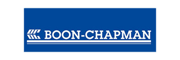 Company logo of boon-chapman on a blue background.